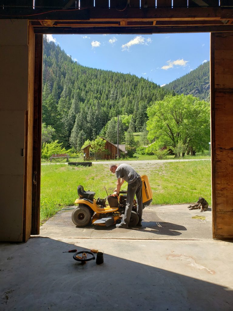 landscape view out garage